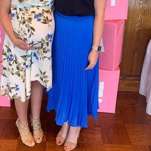 Blue pleated skirt